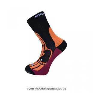 Ponožky Progress MERINO černo/oranžové