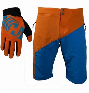 AKCE! Kraťasy pánské HAVEN PURE modro/oranžové+dlouhoprsté rukavice, vel. L