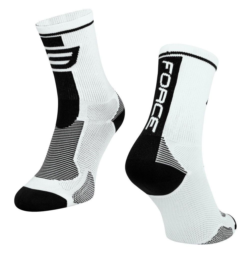 AKCE! Ponožky FORCE LONG, bílo-černé, vel. EUR 30-35