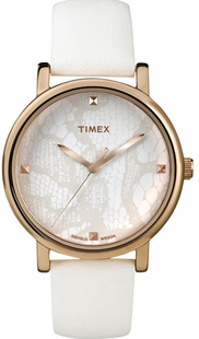 Hodinky Timex Originals, s bílým koženým řemínkem