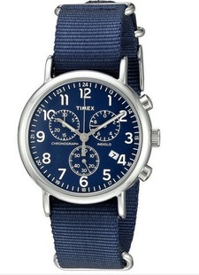 Hodinky Timex Weekender silver-tone case Blue dial