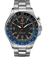 Hodinky Timex Allied™ Three GMT, černá/modrá
