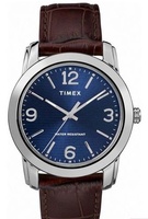 Hodinky Timex Core Classic, s hnědým koženým řemínkem a modrým ciferníkem