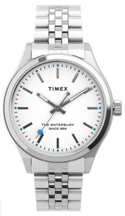 Hodinky Timex The Waterbury 34 mm, se stříbrným ocelovým řemínkem