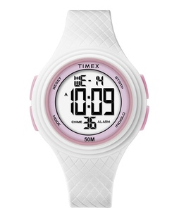 Hodinky Timex DGTL White/Pink, s plastovým řemínkem