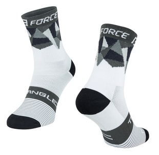 Ponožky FORCE TRIANGLE, bílo-šedo-černé