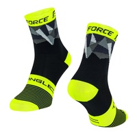 Ponožky FORCE TRIANGLE, černo-fluo-šedé