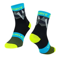 Ponožky FORCE TRIANGLE, černo-fluo-modré