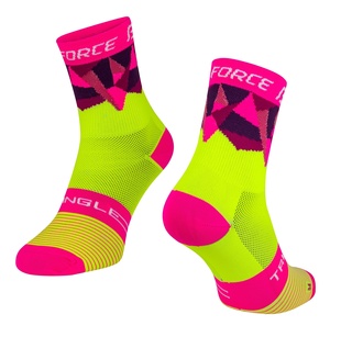 Ponožky FORCE TRIANGLE, fluo-růžové