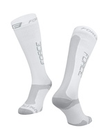 Ponožky FORCE ATHLETIC PRO KOMPRES, bílo-šedé