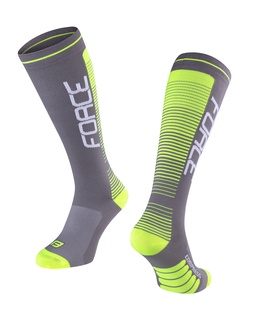 Ponožky Force COMPRESS, šedo-fluo