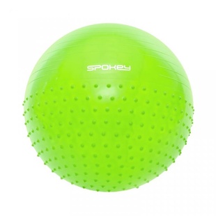 Gymnastický míč Spokey HALF FIT 2v1 65cm zelený s pumpičkou