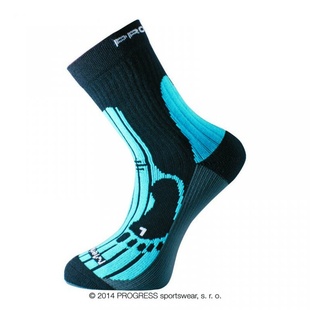 Ponožky Progress MERINO černo/modré