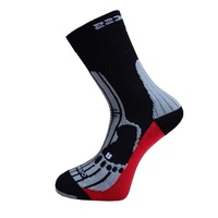 Ponožky Progress MERINO černo/červené