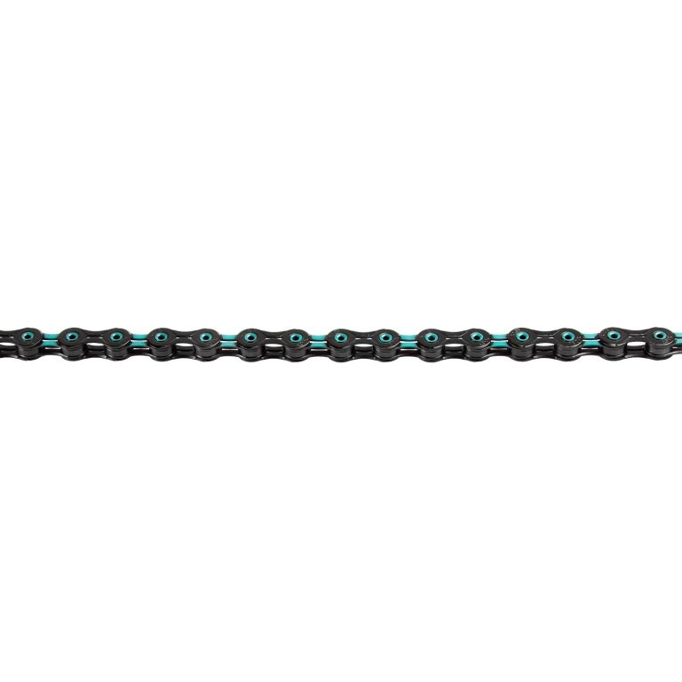 Řetěz KMC DLC11 tyrkysovo-černá 118čl. BOX