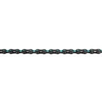 Řetěz KMC DLC11 tyrkysovo-černá 118čl. BOX