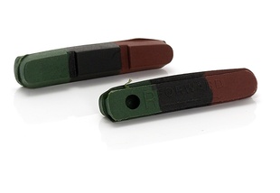 Brzdové gumičky XLC BS-X01 zeleno/černo/hnědé 55mm 2 páry