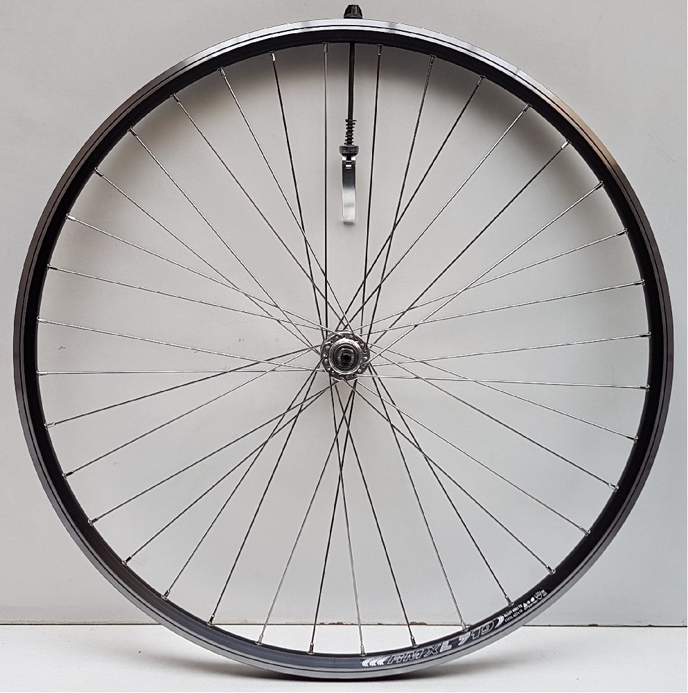 Zapletené kolo přední 28 AL/AL/RU/nerez, černý dvojitý ráfek