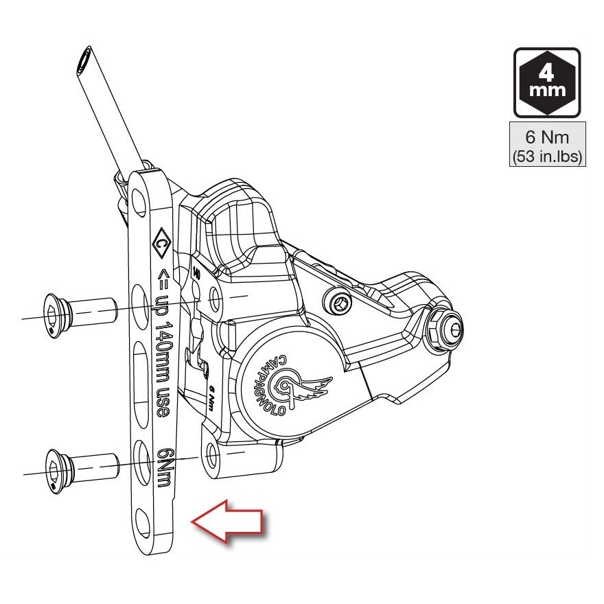 Brzbový adaptér Campagnolo přední vč. šroubů