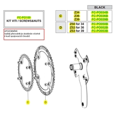 Převodník 11s Campagnolo POTENZA 52z, černý vč.šroubů (r.v. 2017 - ....)