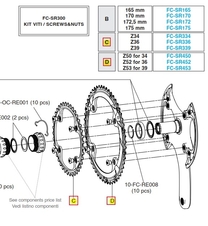 Převodník 12s Campagnolo SR, RE, 34z, vč.šroubů (r.v. 2019 - ....)