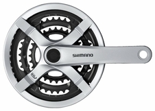 Kliky 3 Shimano Tourney FC-TX501-S 48x38x28z/170mm stříbrné, s krytem