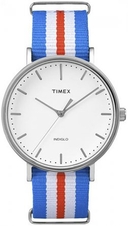 AKCE! Hodinky Timex Fairfield Weekender Silver Full-Size, trikolora