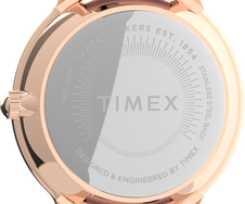 Hodinky Timex Boutique Norway 34 mm, s růžovým koženým řemínkem