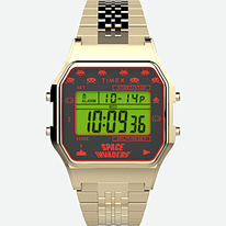 Hodinky Timex Timex T80 x SPACE INVADERS zlaté »retro«