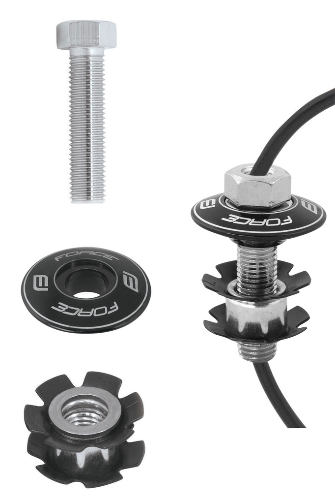 Ježek řízení FORCE s dírou BMX 1 1/8 Al, černý