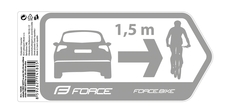 Samolepka Force SAFETY na auto 184x84 mm stříbrná