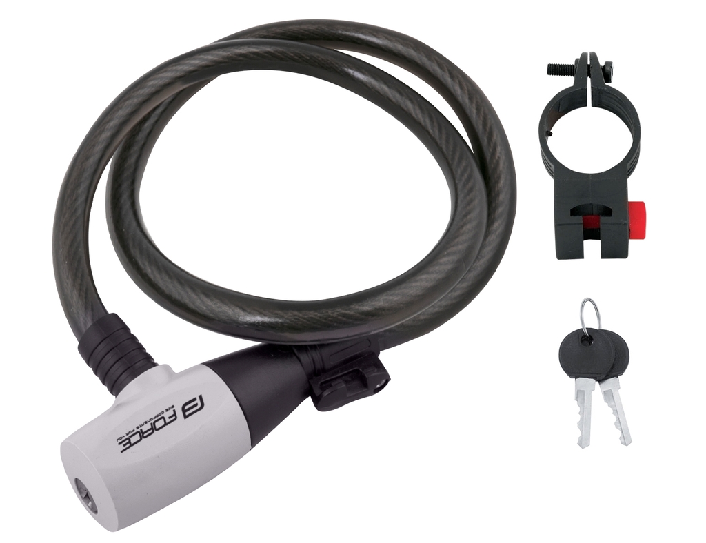 Zámek FORCE RON spirálový s držákem 80cm/12mm