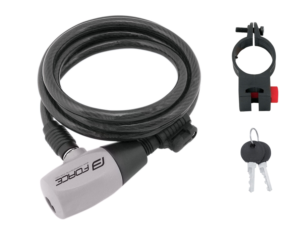 Zámek FORCE RON spirálový s držákem 120cm/8mm