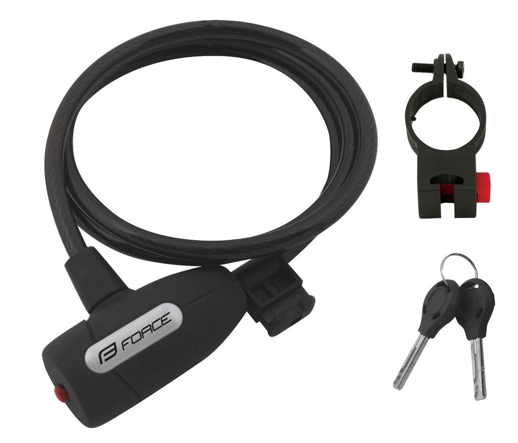 Zámek FORCE LUX spirálový s držákem 120cm/8mm
