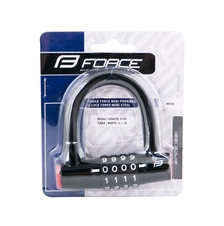 Zámek Force MINI podkova 9cm x 8,7cm Fe, černý