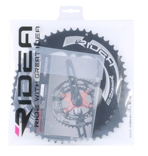 Převodníky RIDEA F, eliptické,53/39z, Al, črn/bíl