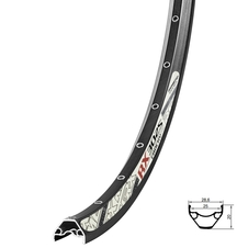 Ráfek REMERX E-ROCKY 584x25 32děr, černý