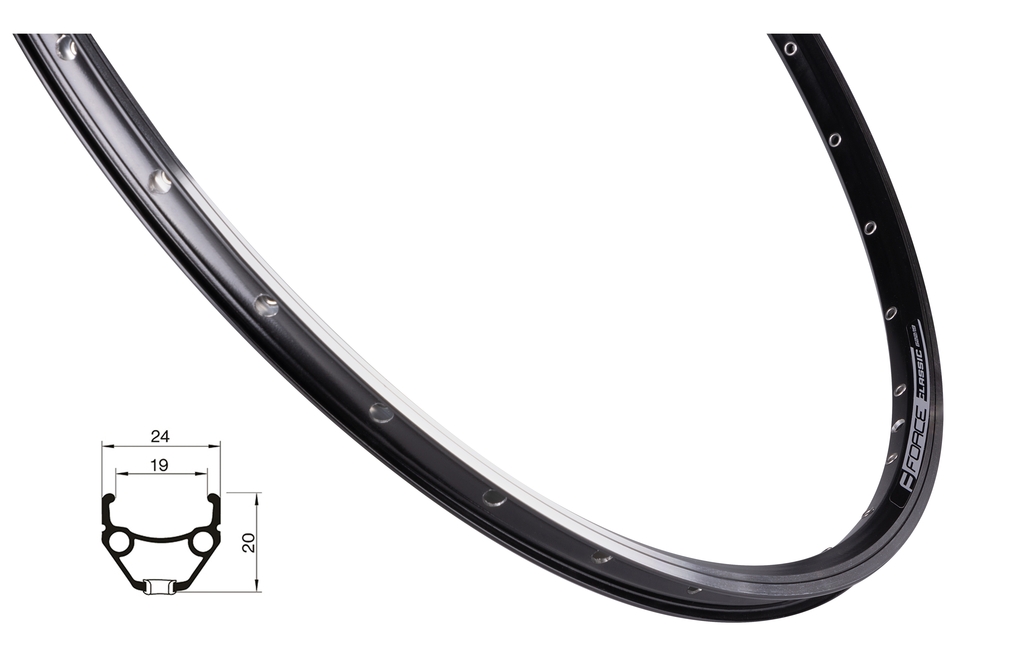 Ráfek Force CLASSIC 622x19 32děr, černý