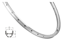 Ráfek FORCE CLASSIC 559x19 36děr, stříbrný