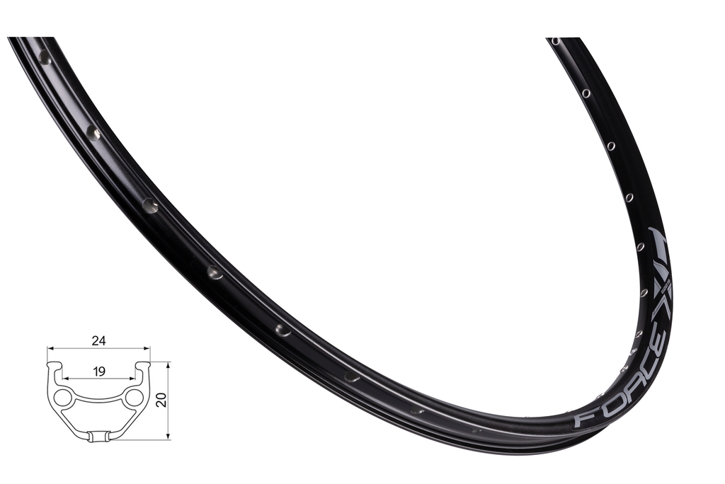 Ráfek Force XC BASIC DISC 622x19 32děr, černý