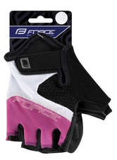 Rukavice FORCE RAB 2 LADY, černo-růžovo-bílé