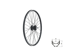 Zapletené kolo přední KLS DRAFT Dynamo V-brake, 26, black