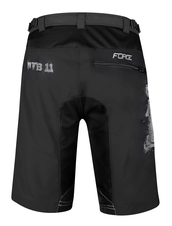 Kraťasy Force MTB-11 s odnímatelnou vložkou, černé