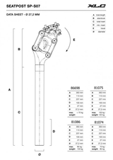 Sedlovka odpružená XLC SP-S07 100-120kg