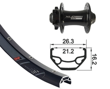 Zapletené kolo 26 XLC Rodi Black Rock disk 559-21 přední 32 děr Niro