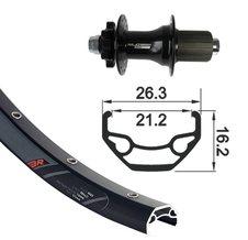 Zapletené kolo 26 XLC Rodi Black Rock disk 559-21 zadní 32 děr Niro