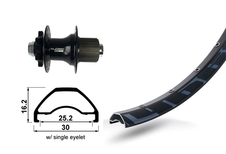 Zapletené kolo 27,5 XLC Rodi Ready 584-25 zadní 32 děr Niro