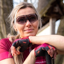 Rukavice cyklistické Progress SOLARIA MITTS vínovo/růžové