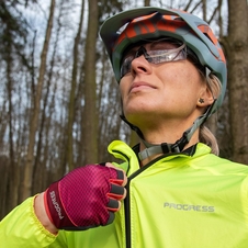 Rukavice cyklistické Progress SOLARIA MITTS vínovo/růžové