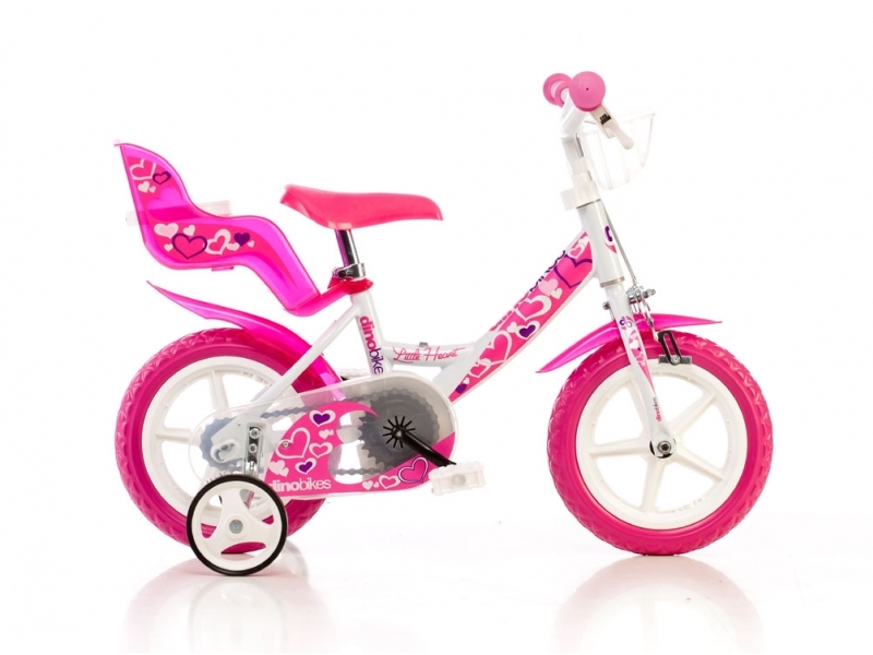 Dětské kolo Acra Dino 12 bílo-růžové